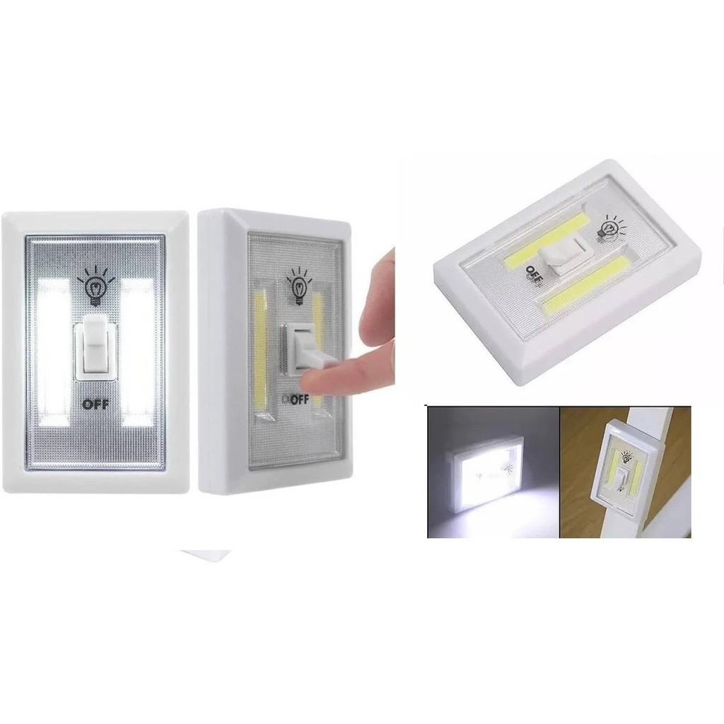 Mini Luminária Led Forte Armário Corredor Abajur Imã Pilha  Interruptor Armário Closet Estante Ilumina