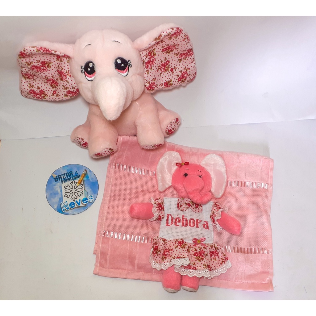 Toalhas de Boca de Elefante para Bebês e crianças bordada Personalizadas com Nome - Feito à mão, com o tema de Elefantinho | Presente | Bordado | Toalhinha | Naninha de bebe | toalhinhas