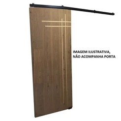 Kit p/ Porta Correr Trilho Alumínio 35x35 1,20m Preto - RDA-2