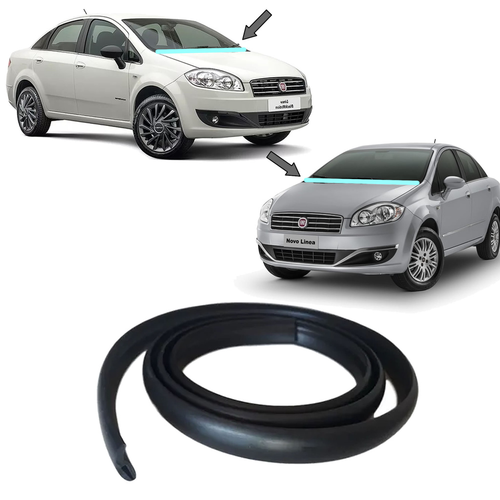 Borracha Churrasqueira Para Brisa Acabamento Fiat Linea 2008 2009 2010 2011 2012 2013 2014 2015