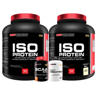Kit 2x Iso Protein 2kg, Creatina 100g, BCAA100g - Bodybuilders