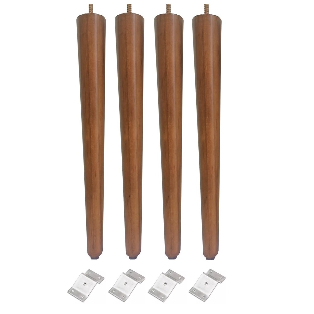 Pé Palito 75cm Amêndoa Marrom Claro + Chapinha Chapa Inclinada Metal