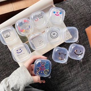 Capa Protetora Flexível Transparente Em Tpu Anti-Outono Estampa Smiley Para Samsung Galaxy Buds Live/Pro/Buds 2