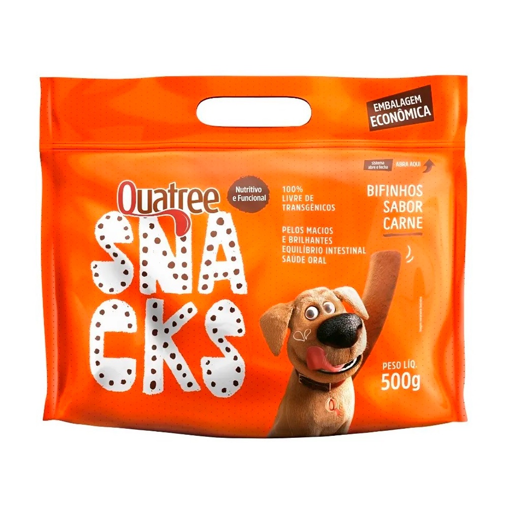 Snack Quatree Bifinho Para Cães Sabor Carne - 500g em Oferta na Shopee
