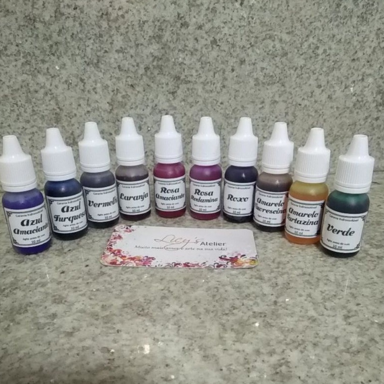 kit 10 corantes hidrossolúveis 10ml-20ml em Oferta na Shopee