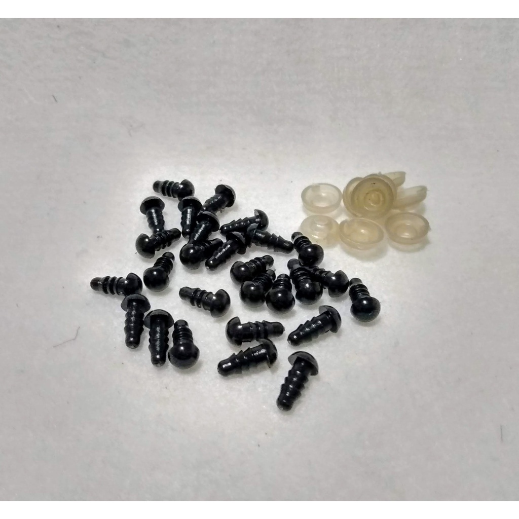 50 Pares de Olhos com trava para Boneca Amigurumi Preto 6mm