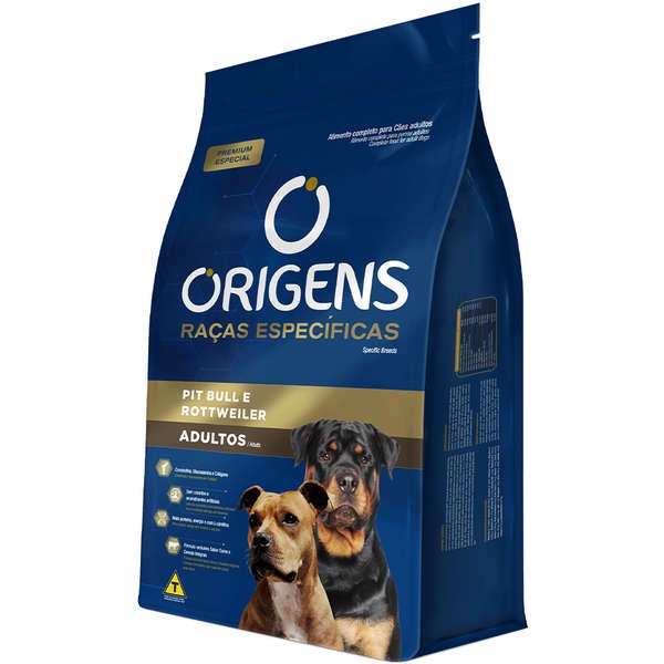 Ração Origens Raças Específicas para Cães Adultos das Raças Pit Bull e Rottweiler 15 kg