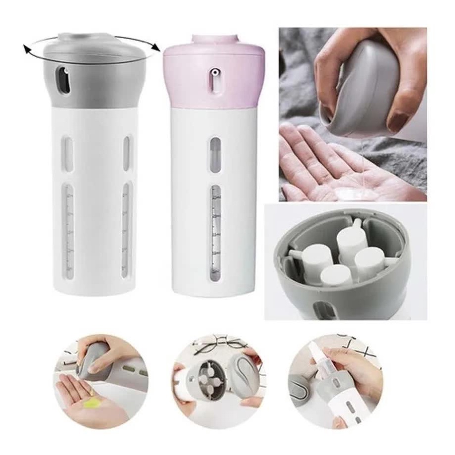 Dispenser Porta Shampoo e Cremes Para Viagens 4 Em 1 Shopee Brasil