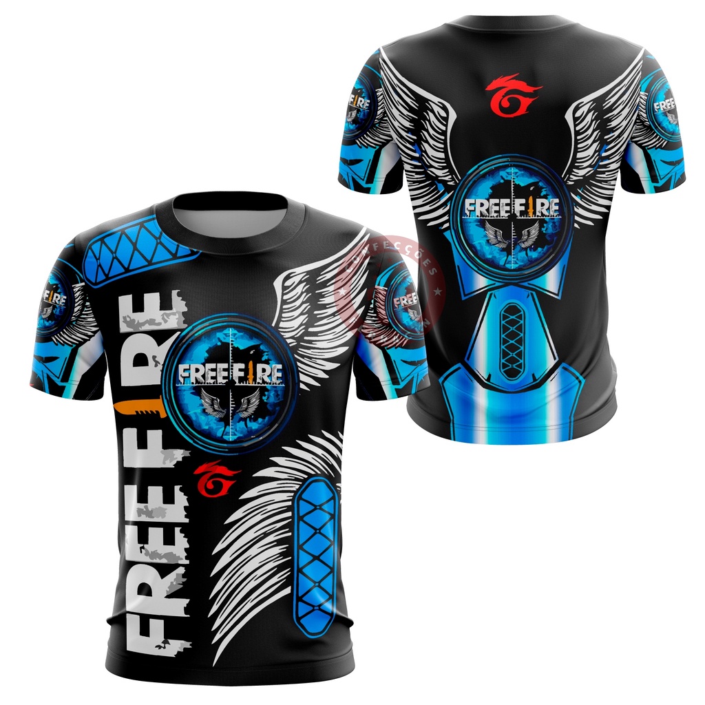Camiseta Free Fire Angel Angelical Personalizada Dry UV Manga