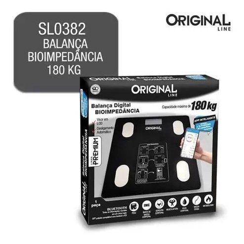 Balança Digital Corporal Bioimpedância Bluetooth Alta Precisão 12 Funções Imc Gordura Até 180kg ORIGINAL