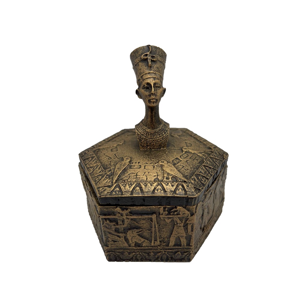 Deusa Egipcia Nefertiti Porta Joias Em Resina 10cm Wicca