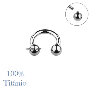 Piercing Ferradura Rosca Interna Titânio G23 Septo, Cartilagem Orelha, Tragus, Hélix, Smile