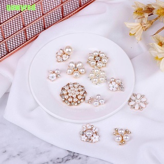Botões De Embelezamento De Pérola 10pcs Rhinestone Flatback Decorativo Para Artesanato