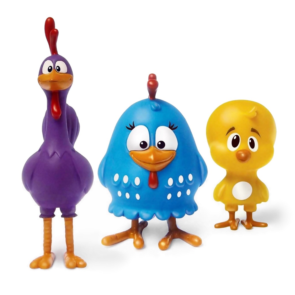 Familia Galinha Pintadinha Colecao 3 Bonecos De Vinil Elka Brinquedos