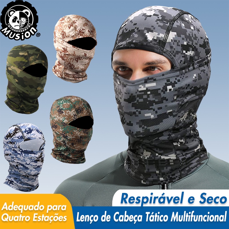 Musion Máscara Facial Balaclava Bandana Masculina Toca Ninja Bala clava para Ciclismo Esqui Caça Bandana