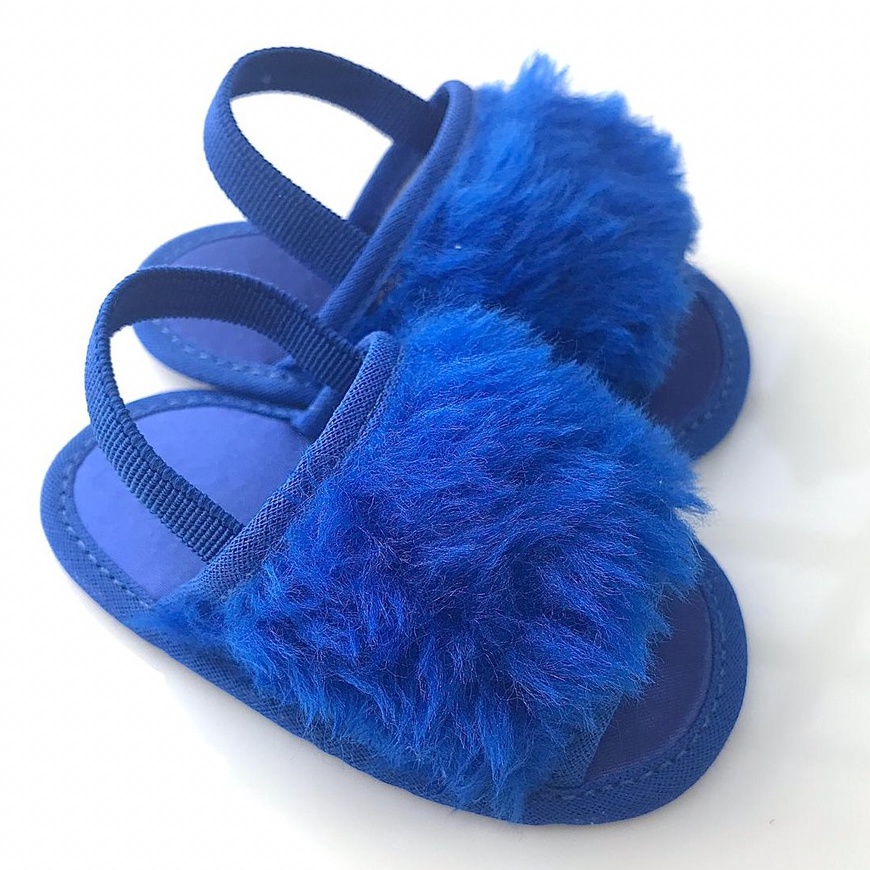 Chinelo Slide Pelúcia Sandália Pantufinha Pantufa Bebê Pelo Luxo Azul Bic Azul Caneta Sale Promoção