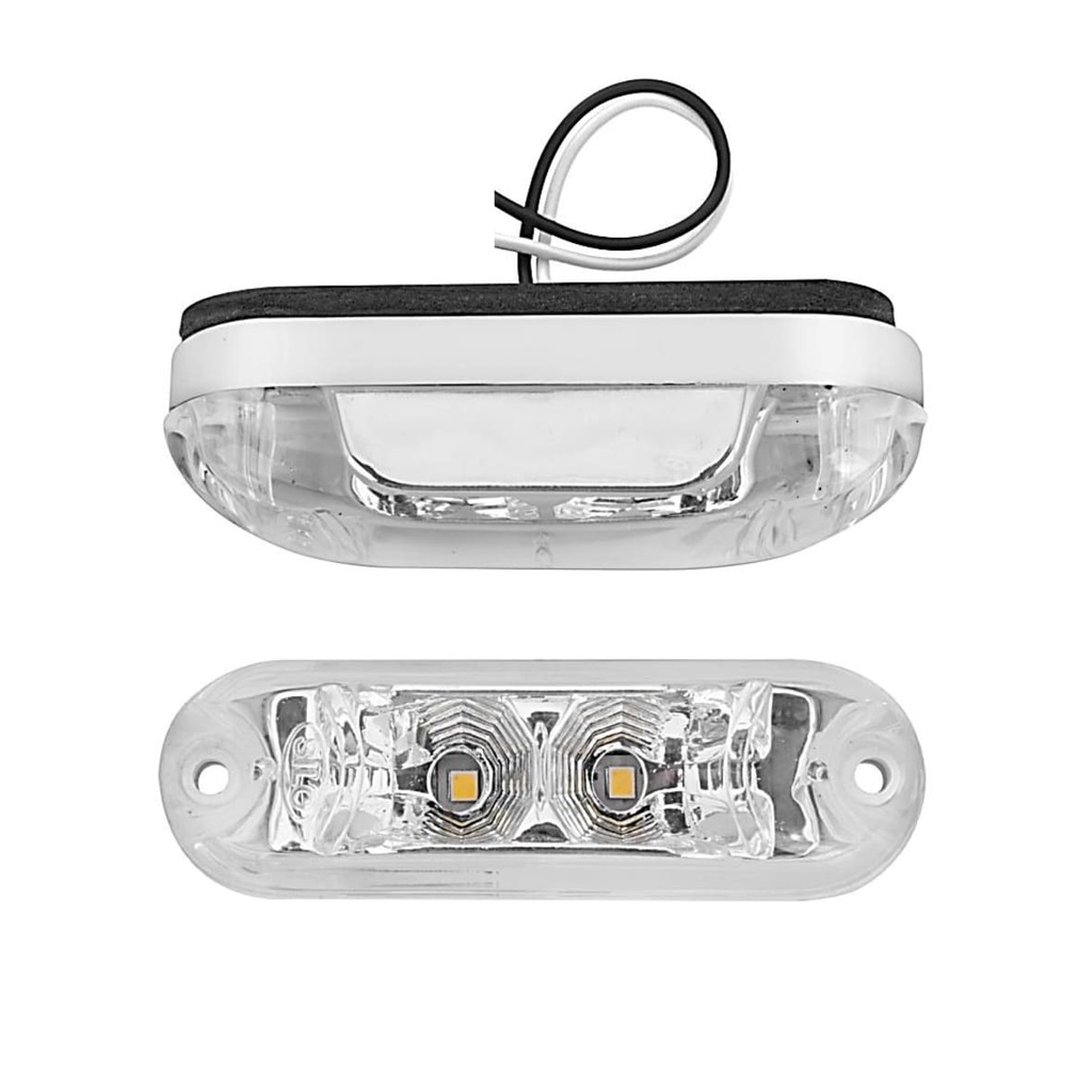 Lanterna Vigia Teto Placa 2 LED CR 24Volts Ônibus Caminhão Carreta Baú