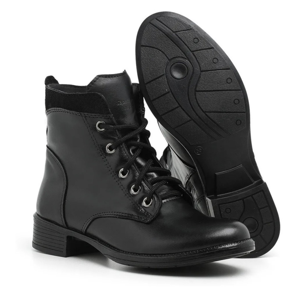 Coturno Salto Baixo Couro: Onde Comprar | BuscaProdutos