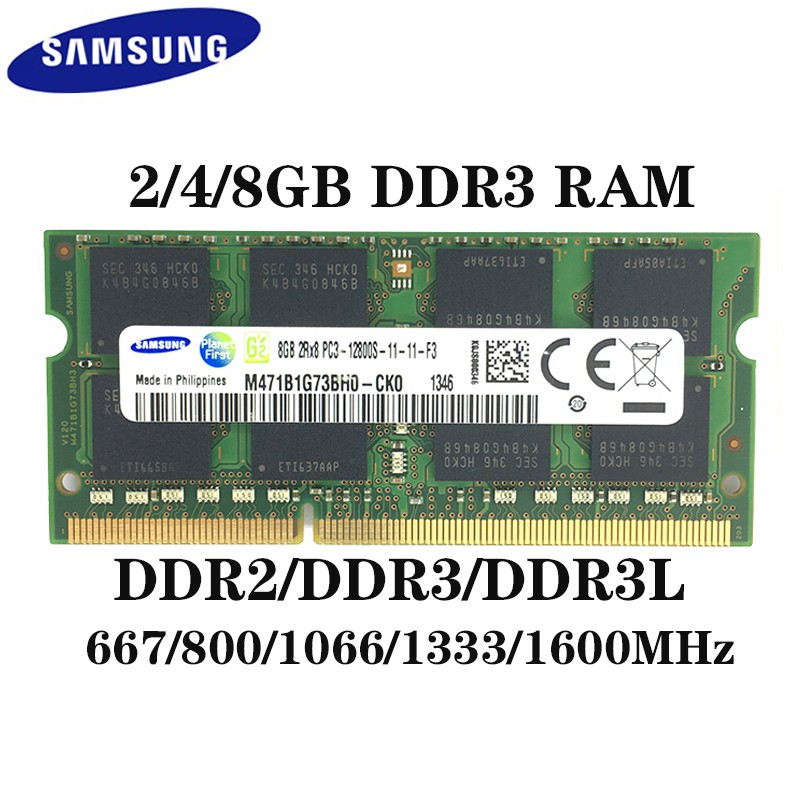 Samsung 2GB/4GB/8GB Ddr2 Ddr3 800/1066/1333/1600mhz Sombalm Ram Ddr3L Laptop Notebook De Memória