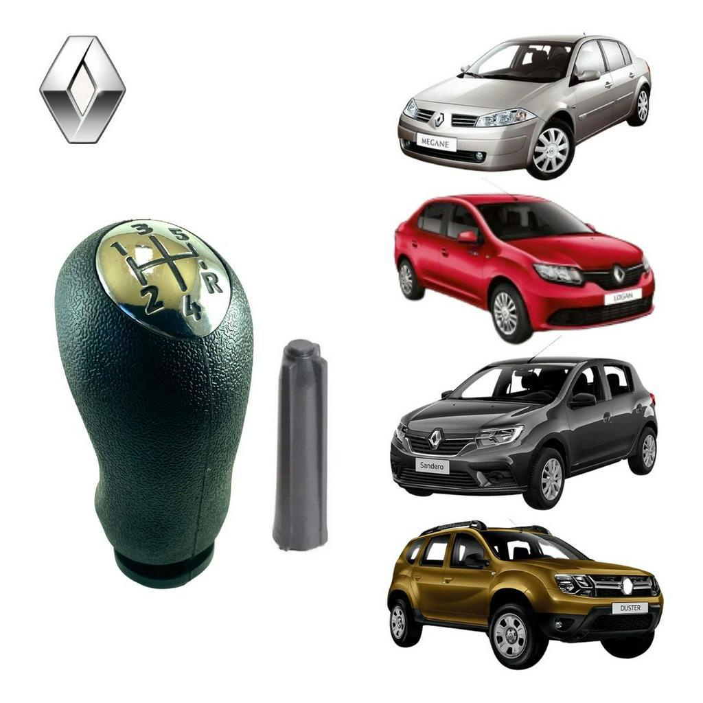Manopla Bola Cambio Logan Sandero Duster Cromada Com Bucha