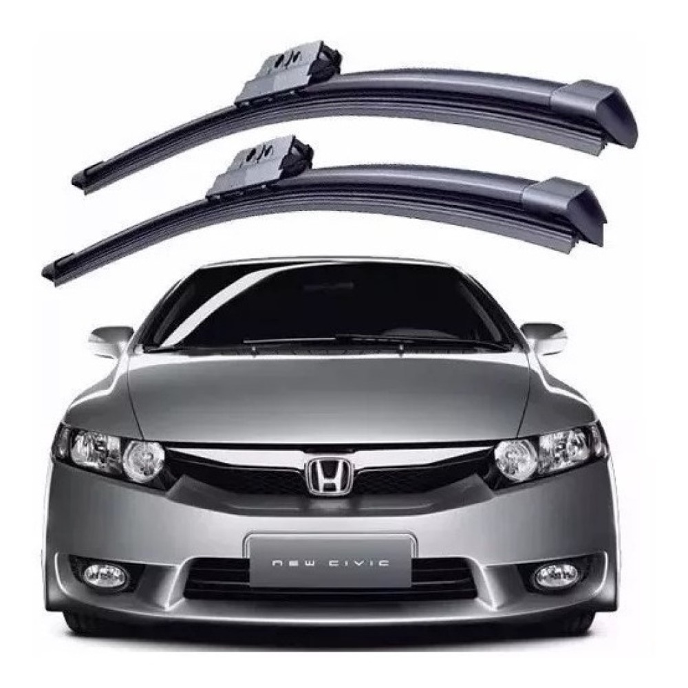 Jogo de Palhetas Limpador Parabrisa Silicone Civic New Civic 2007 2008 2009 2010 2011 2012 2013