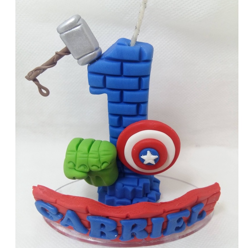 Vela de Aniversário Personalizado Vingadores, Super Heróis,topo de bolo Vingadores, Festa Vingadores