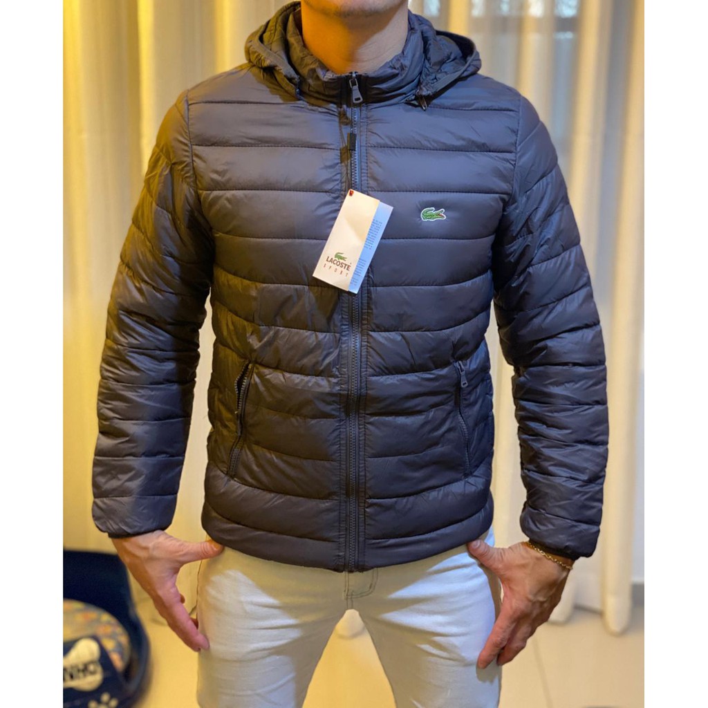 Jaqueta Estilosa Cinza Lacoste Masculina | Shopee Brasil
