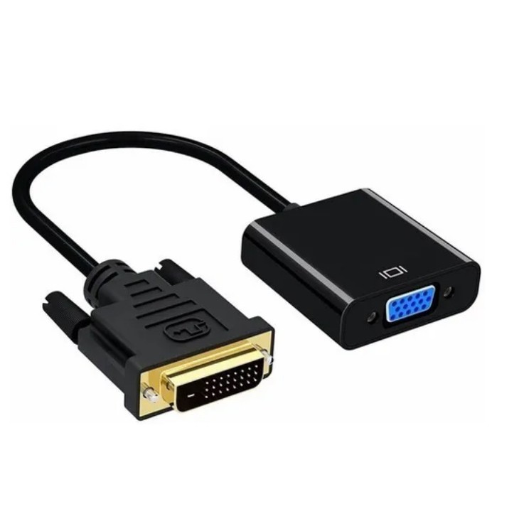 Adaptador Ativo DVI DVI-D 24 + 1 Pino Macho x VGA 15 Pinos Fêmea Full HD 1080p
