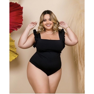 Body /PLUS SIZE | Malha canelada | Veste até tamanho 50