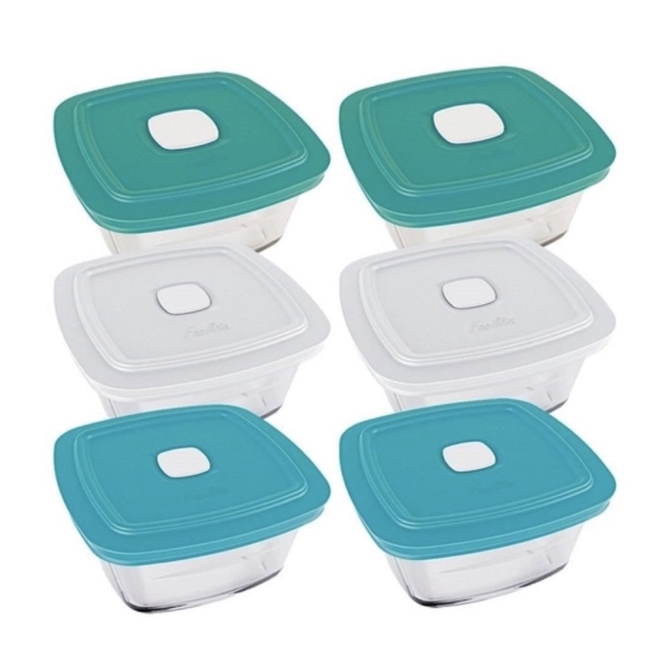 Conjunto Potes Facilita Vap Marinex 6 Peças 500ml com Tampa Plástica