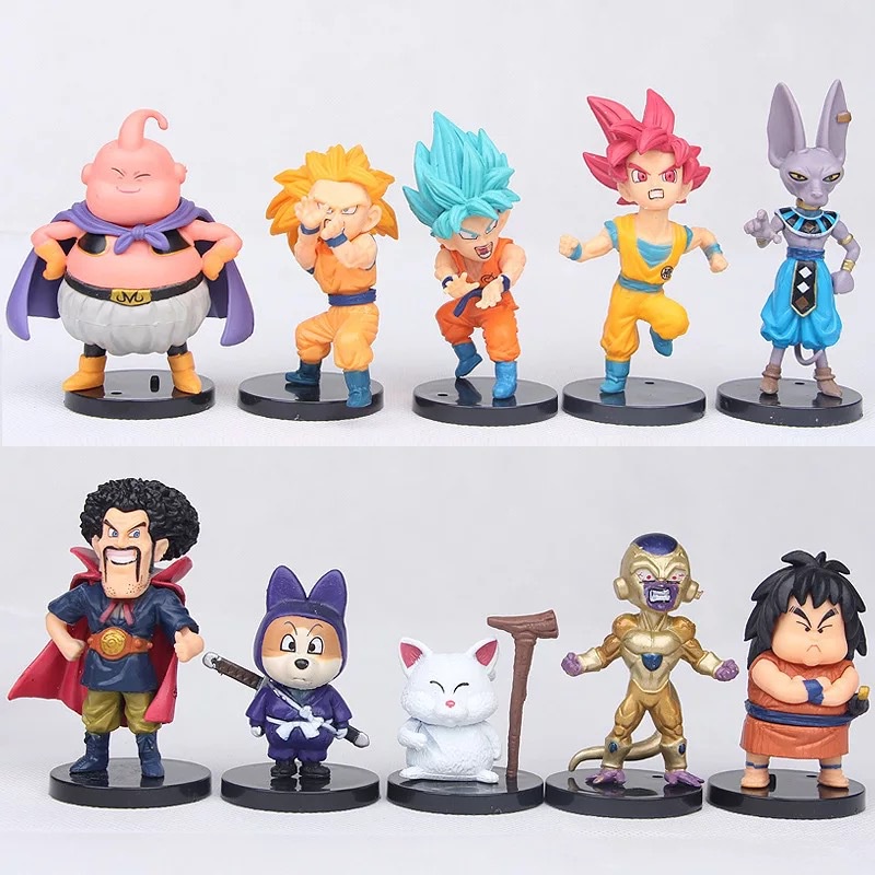 Dragon Ball Z Karin Gama Hercule Pilaf Goku Son Vegeta Golden Anime Figura  Dolls Kit DBZ | Shopee Brasil