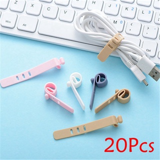 20 Pcs Fashion Organizador De Cabos De Fixação Reutilizável Fones De Ouvido Enrolador Alta Qualidade