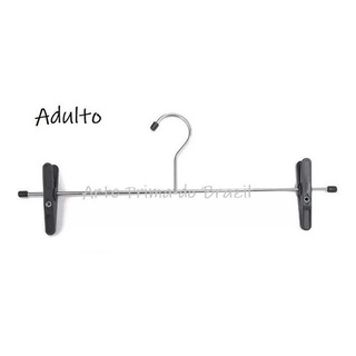 10 Cabides Adulto Cromado Com Pregador Resistente Envio Hoje Gratis