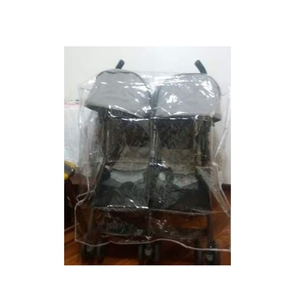 capa  de chuva para carrinho gemêo .lado a lado