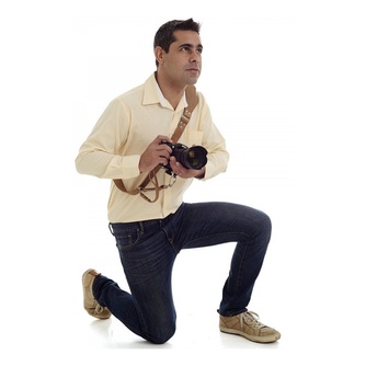 Alça Lateral Ombreira Em Couro Legitimo Cameras Dslr  Creme