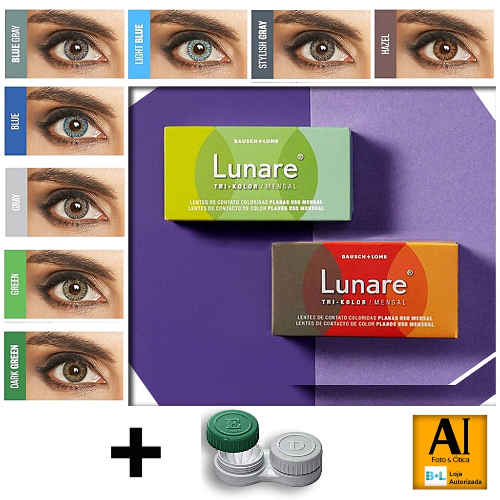 Lente De Contato Colorida Lunare Anual- Com Grau - MIOPIA | Shopee Brasil