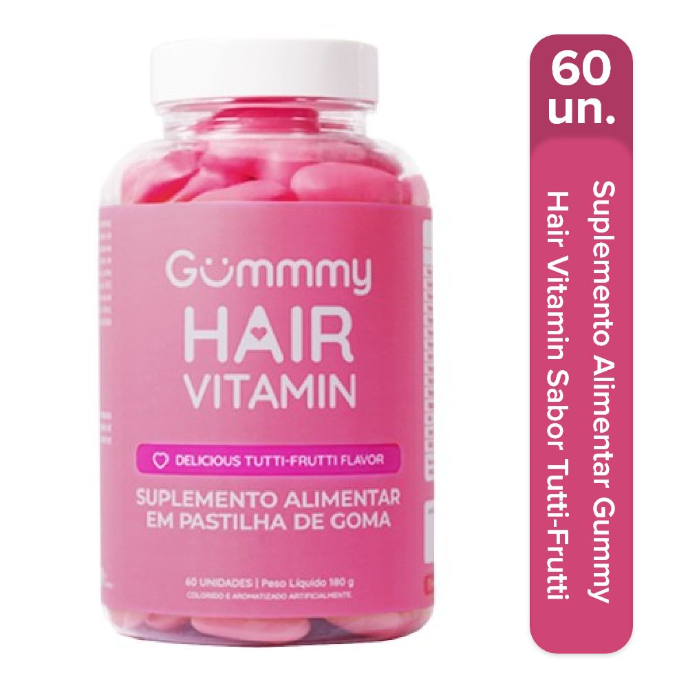 Gummy Hair Vitamin Suplemento Capilar Vitaminicos Tratamento De Cabelos Unhas E Pele Sabor Tutti