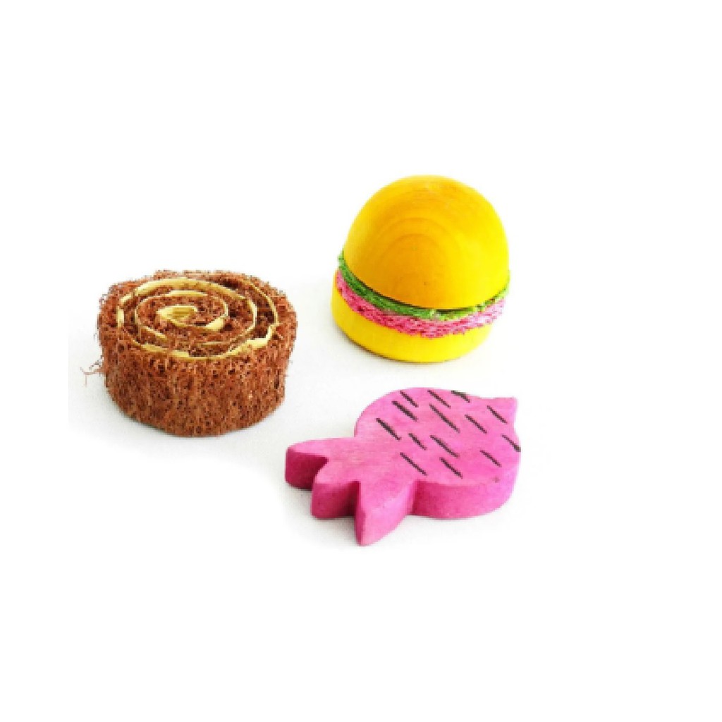 Brinquedo Mordedor para Roedores Hamster Madeira e Bucha n2 - Pawise