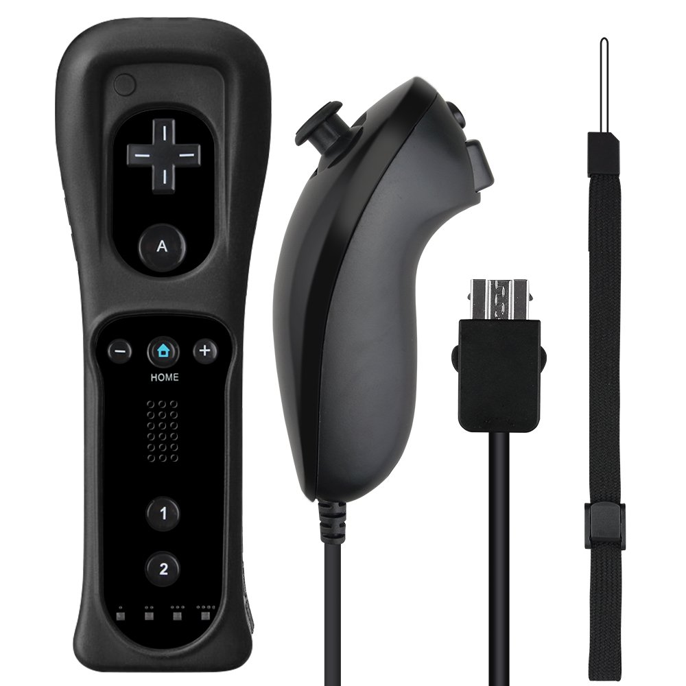Controle Nintendo Wii Remote Plus + Nunchuck Preto Wii U