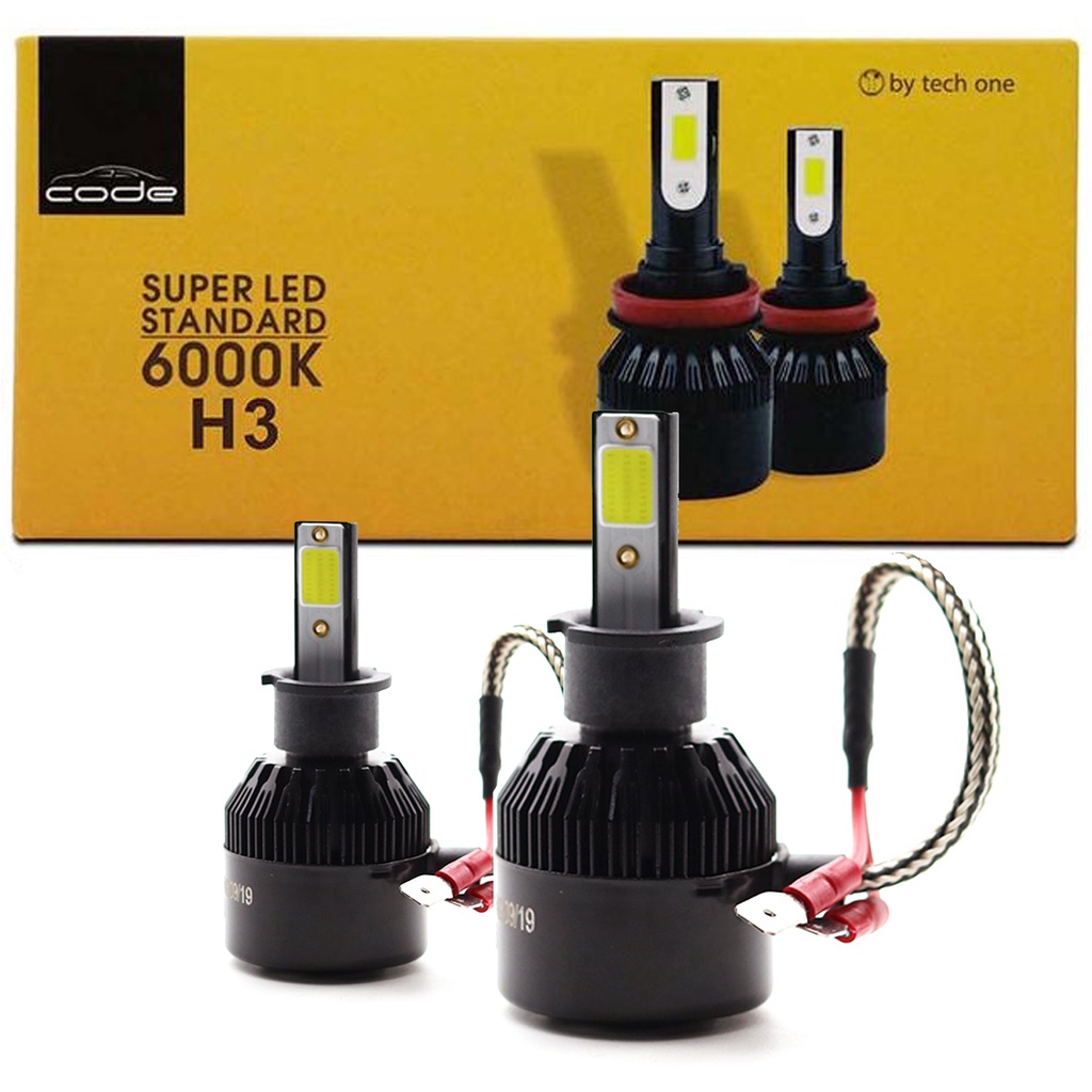Kit Super Led Techone 6000k 12v Encaixe H3 3000 Lúmens