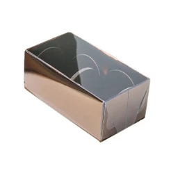 Caixa 2 Doces Tampa Transparente Nº2 - 8,5cmx4cmx3,5cm Bronze 10un - ASSK