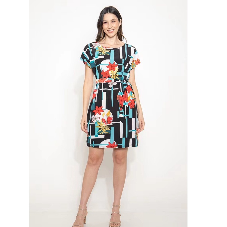 vestido curto de crepe toque de seda /vestido estampado m g gg | Shopee  Brasil