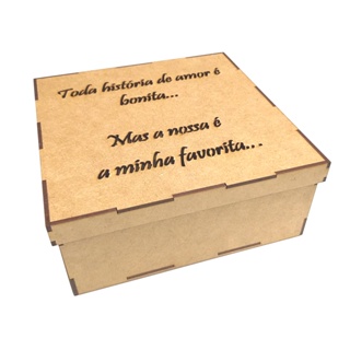 Caixa Em Mdf 20x20 Cortado A Laser . Com Frase De Amor em Oferta na Shopee