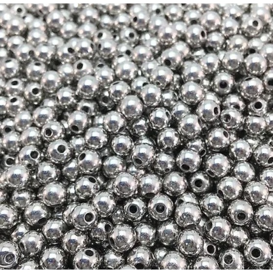 1.000 Perolas 6mm Cor Prata , Perolas falsas para Artesanato decoração em Oferta na Shopee
