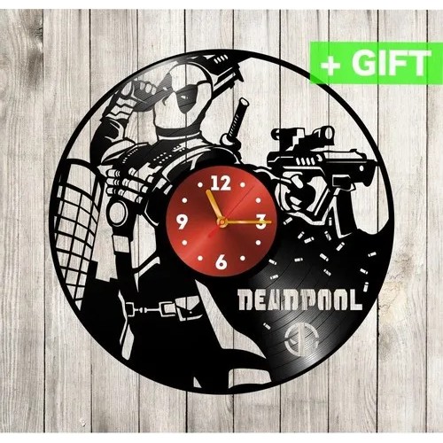 Deadpool - Relógio Disco De Vinil Decoração