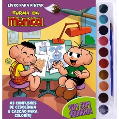 Turma da Mônica Livro para Pintar com Aquarela - Cebolinha e Cascão