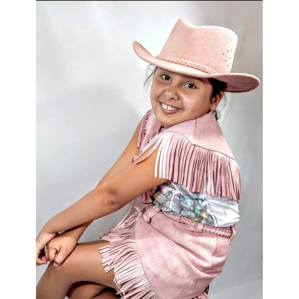 Roupa Country Infantil chap\u00e9u + colete + saia + Cinto brinde | Shopee ...