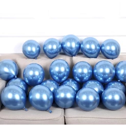 25 Unid Balão 5 Pol AZUL Metalizado Bexiga Cromado (CHOCO)