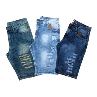 bermudas jeans masculinas rasgadinhas