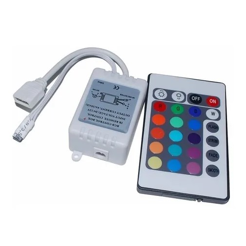 Controlador + Controle 24 Teclas P/ Fita Led Rgb 5050 E 3528 em Oferta na Shopee